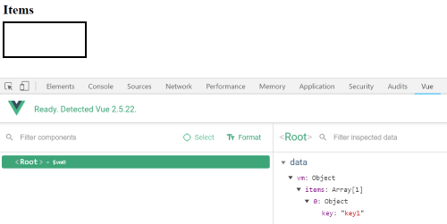 'Without items rendered'