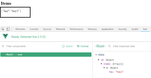 'With items rendered'