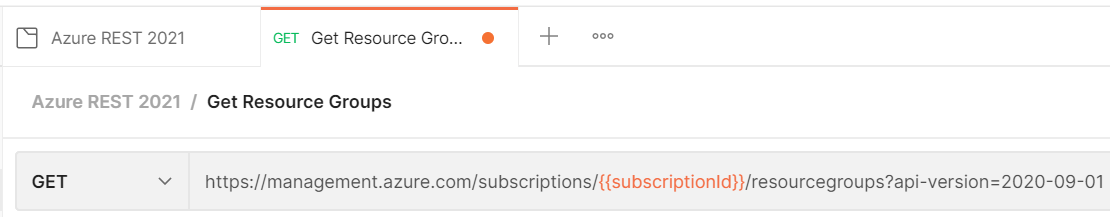 Postman Get resource groups request