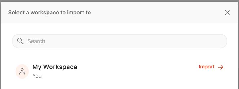 Postman select workspace