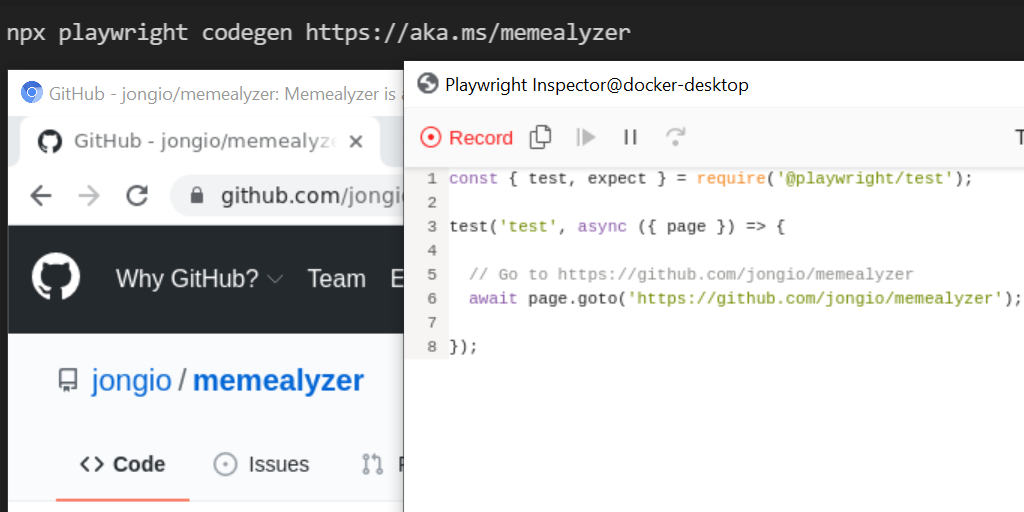 'Playwright in devcontainer'