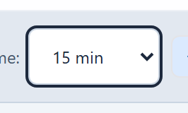 Time range selector showing options for 15m, 30m, 6h, and 24h