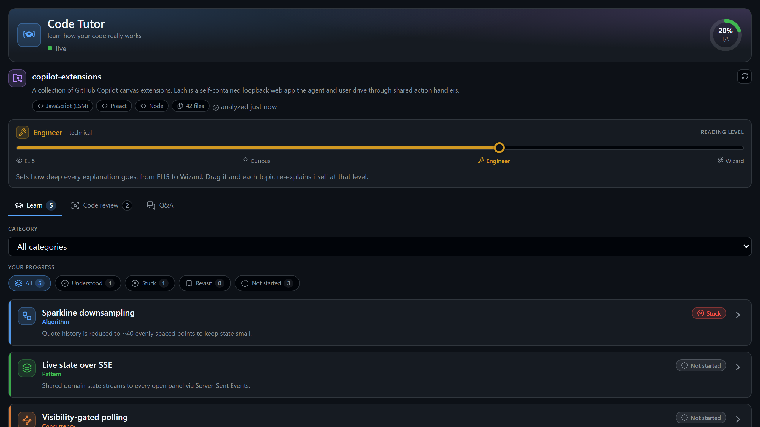 code-tutor screenshot