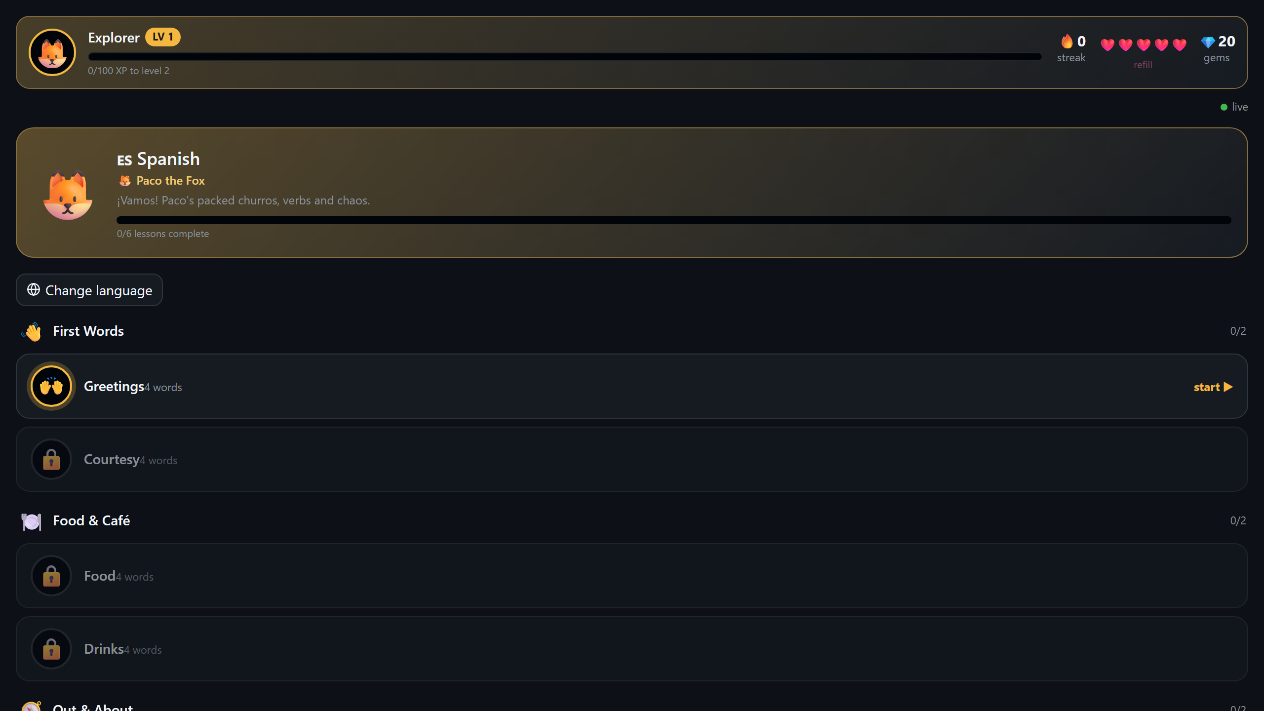 language-tutor screenshot