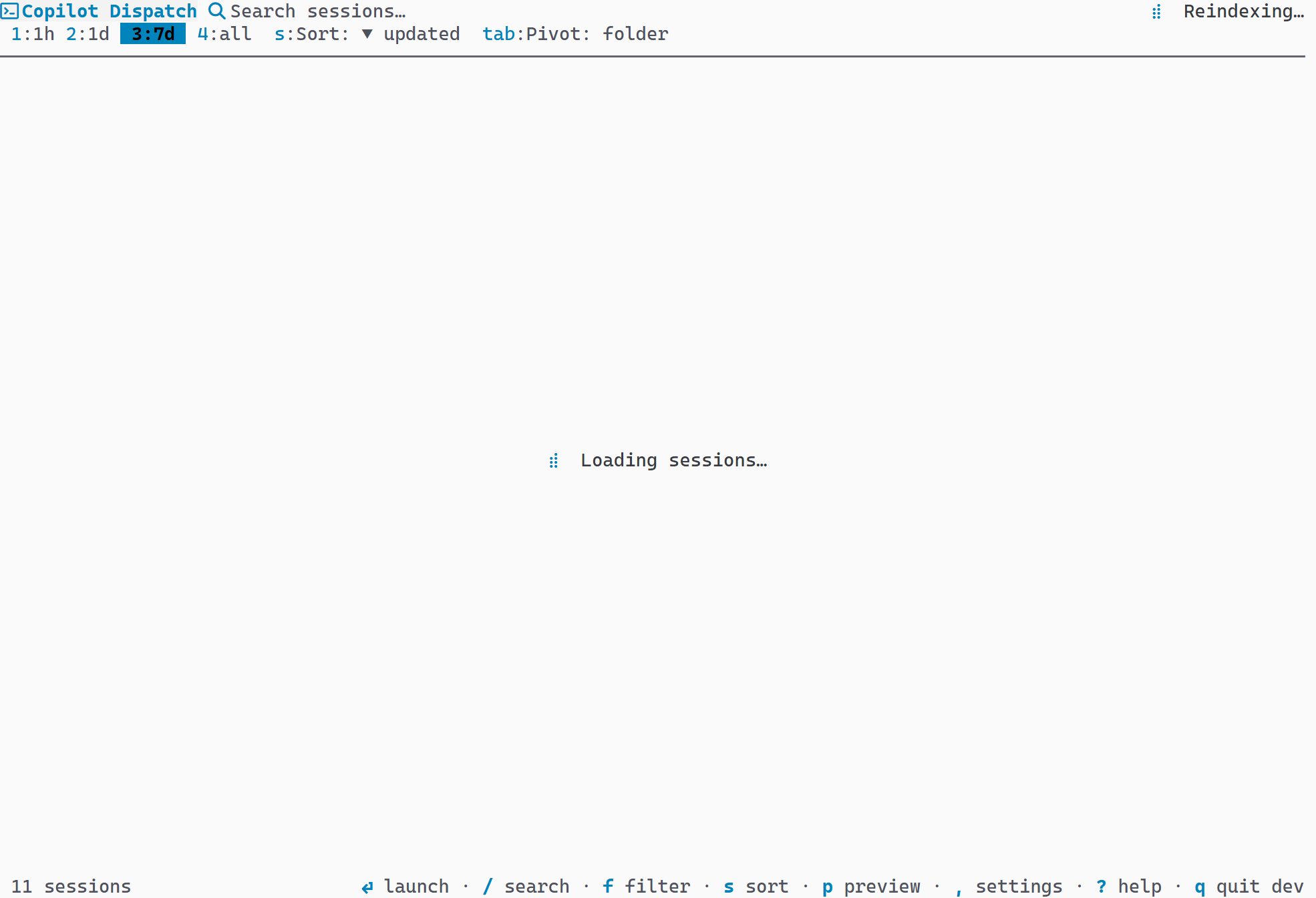 Loading spinner displayed during startup