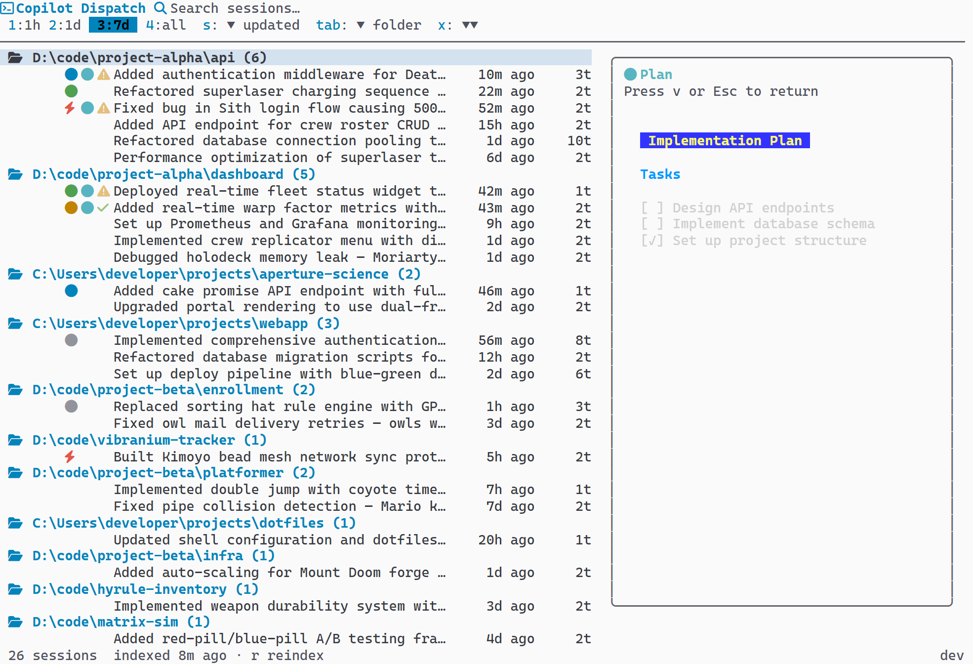 Preview pane showing rendered plan.md content