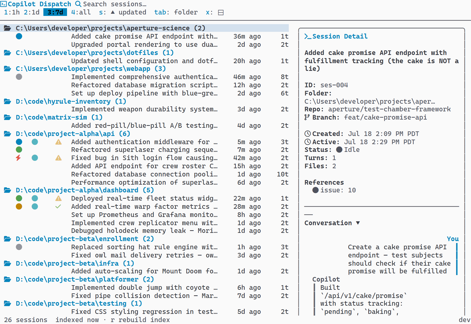 Preview pane with redacted secrets showing masked tokens
