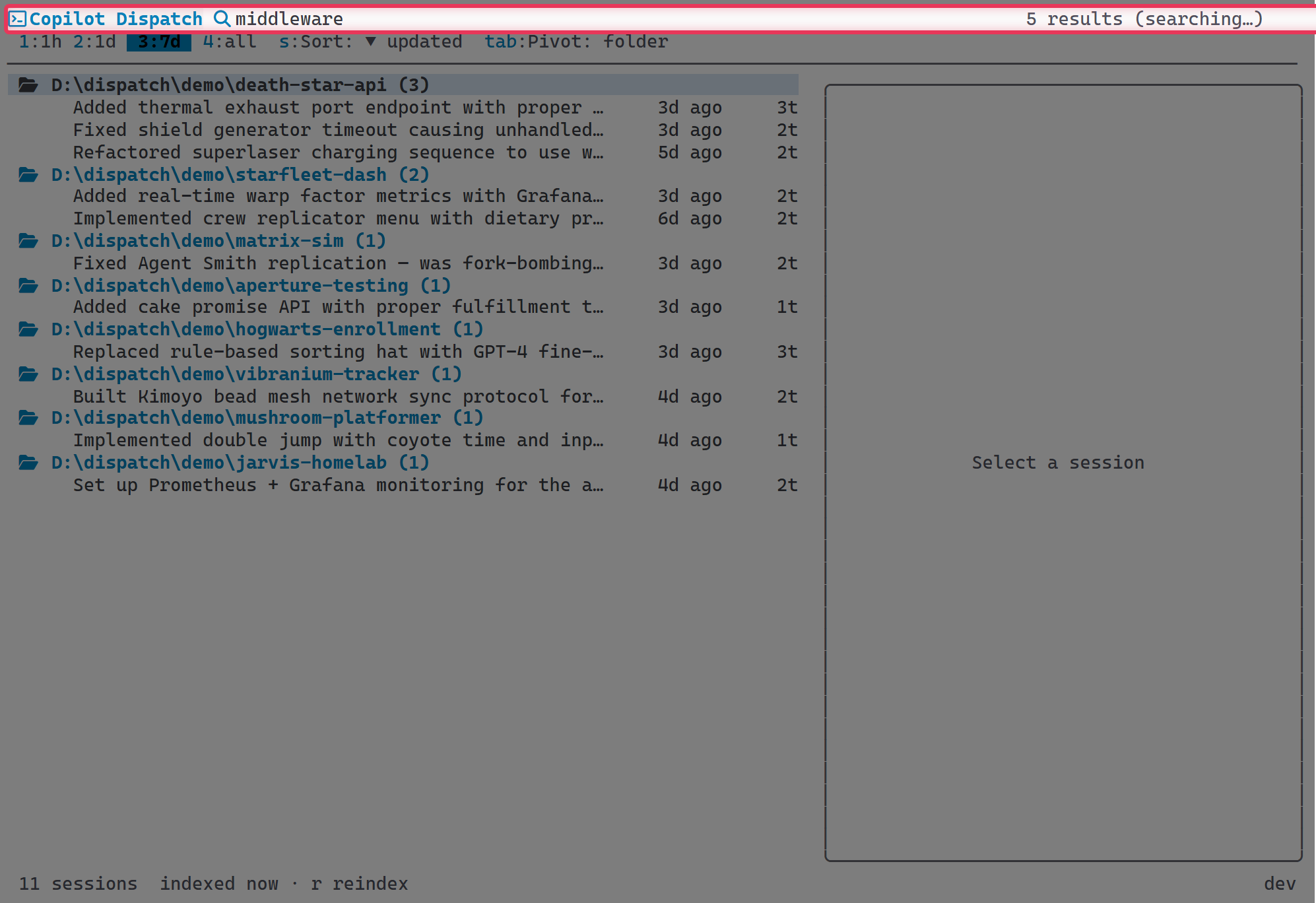 Deep search indicator scanning conversation content