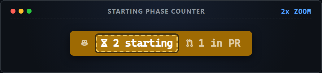 Up-close screenshot of subagents starting counter token
